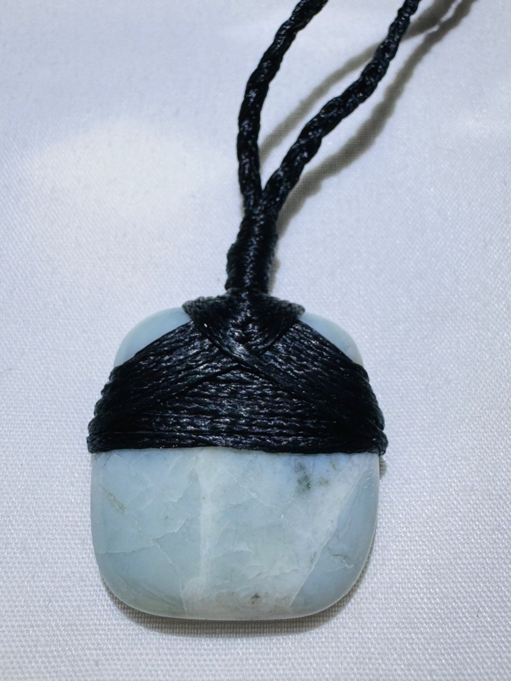 Unisex Larimar Macrame Necklace